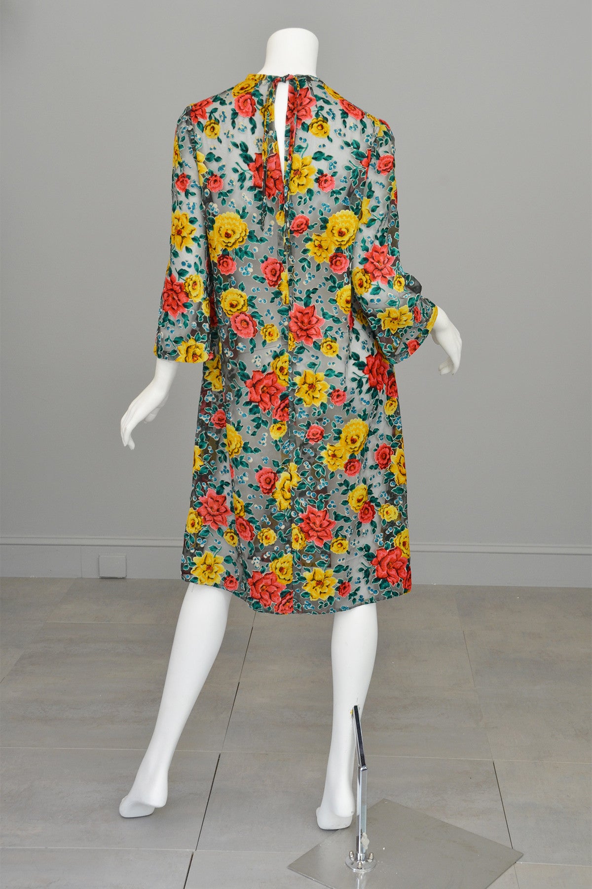 retro shift dress Burnout Velvet Novelty Floral Print Vintage Shift Dress Cut Velvet Dre