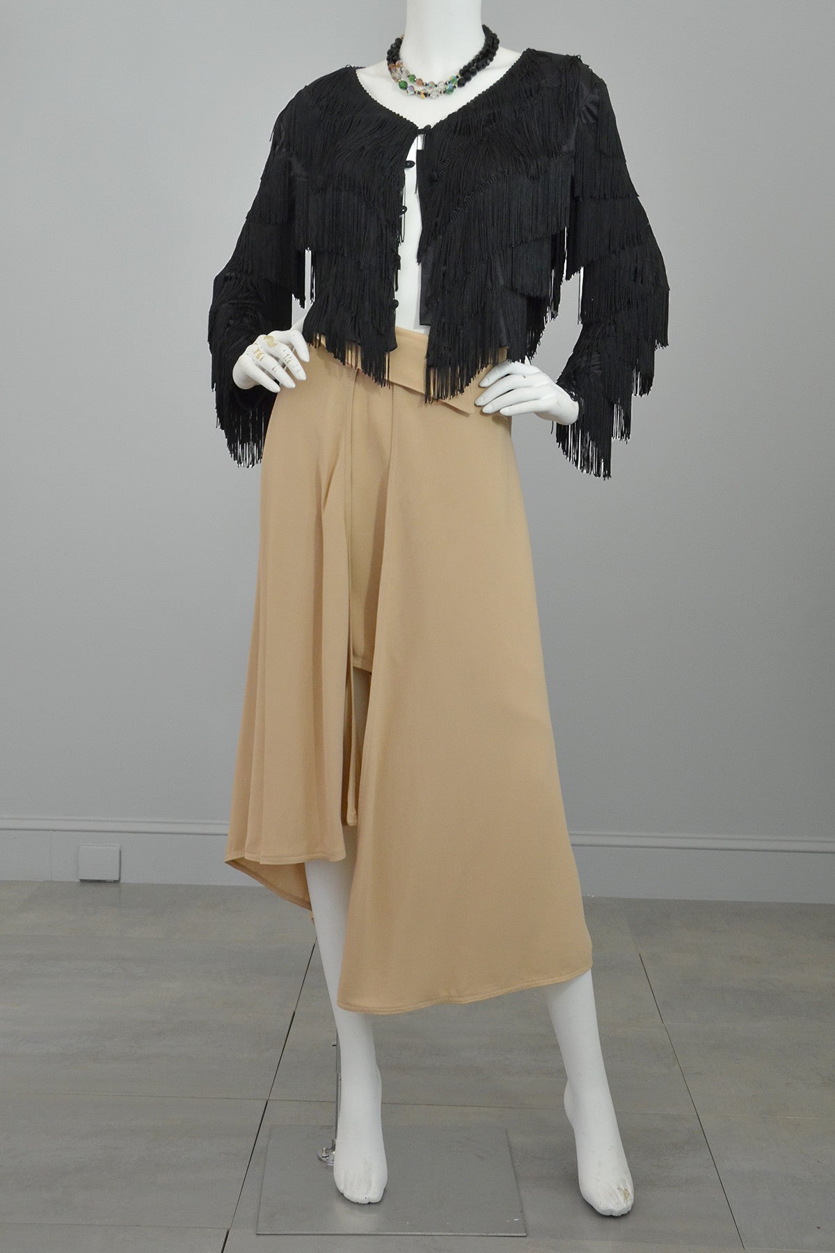 Vintage Designer Claude Montana Asymmetrical Camel Skirt