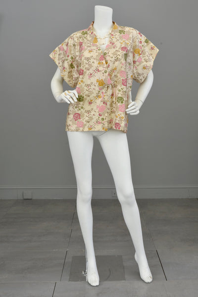 70s 80s Silky Rose Floral Panties - Medium, Vintage Boho