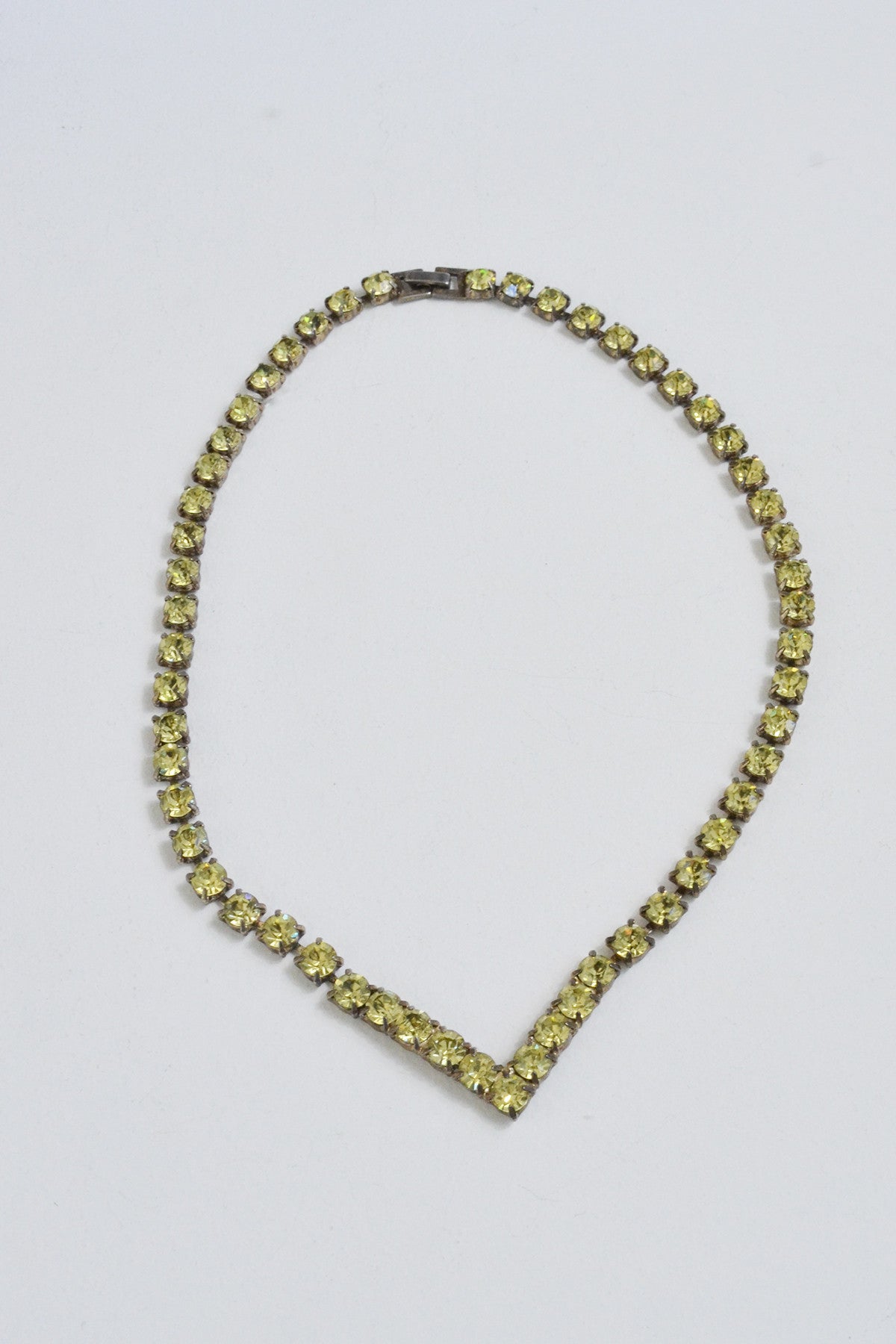 Vintage Rhinestone Chevron Style Necklace