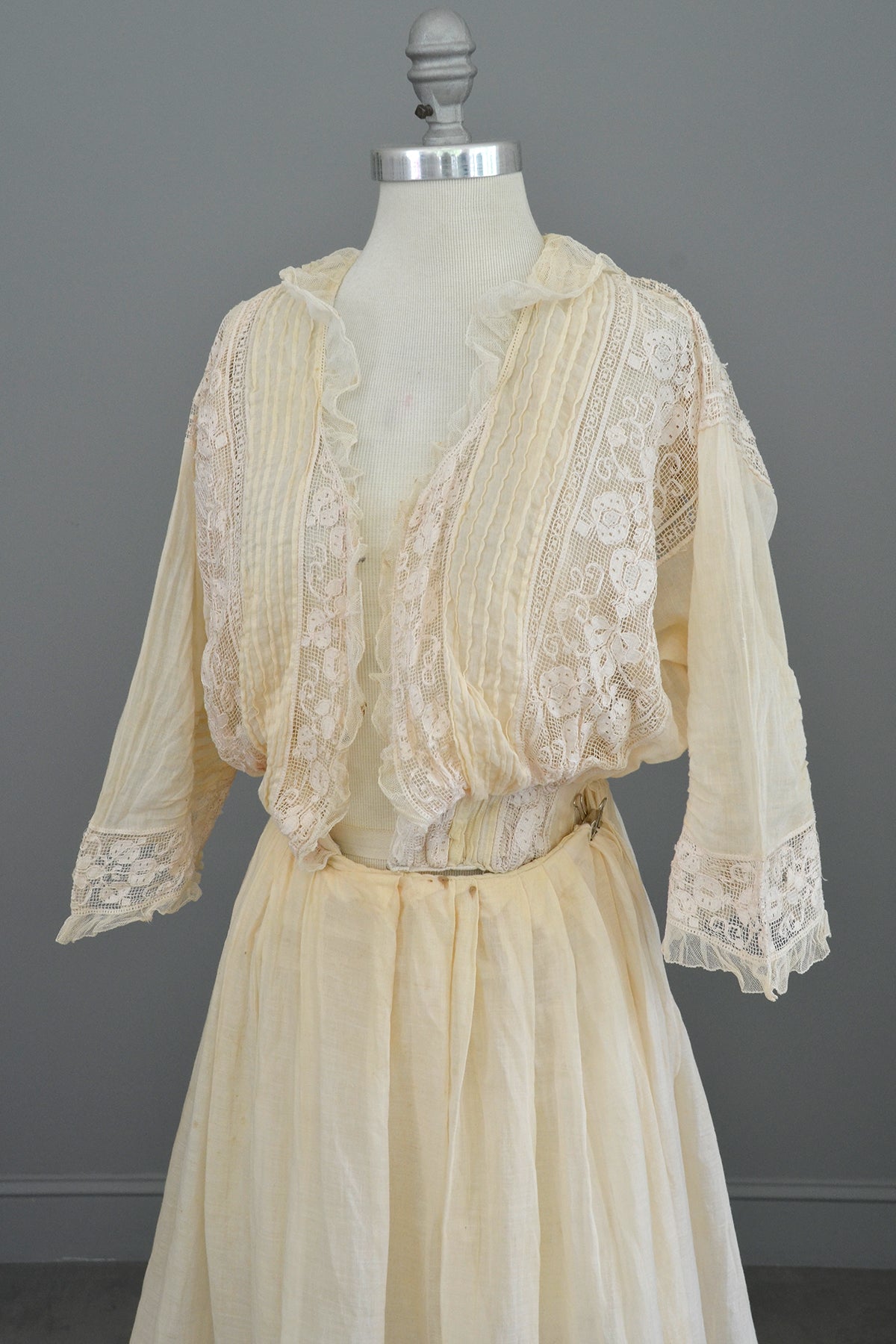 Edwardian Dress with Needlepoint Trim and Tiered Bell Skirt Edwardian Dress with Needlepoint Trim and Tiered Bell Skirt