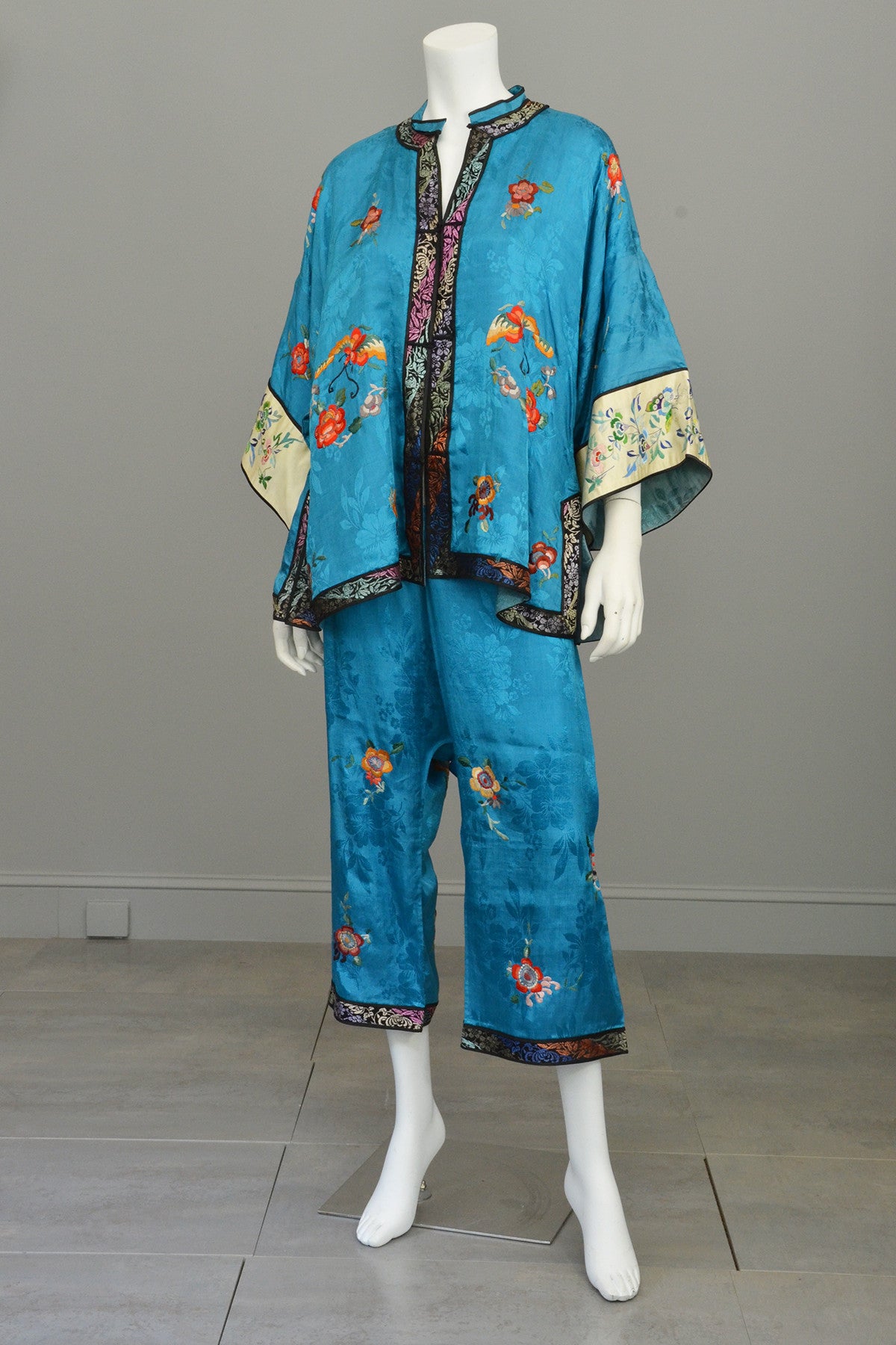 Thai Craft Warehouse  Chinese Silk Thai Fisherman Pyjama Pants Deep Violet