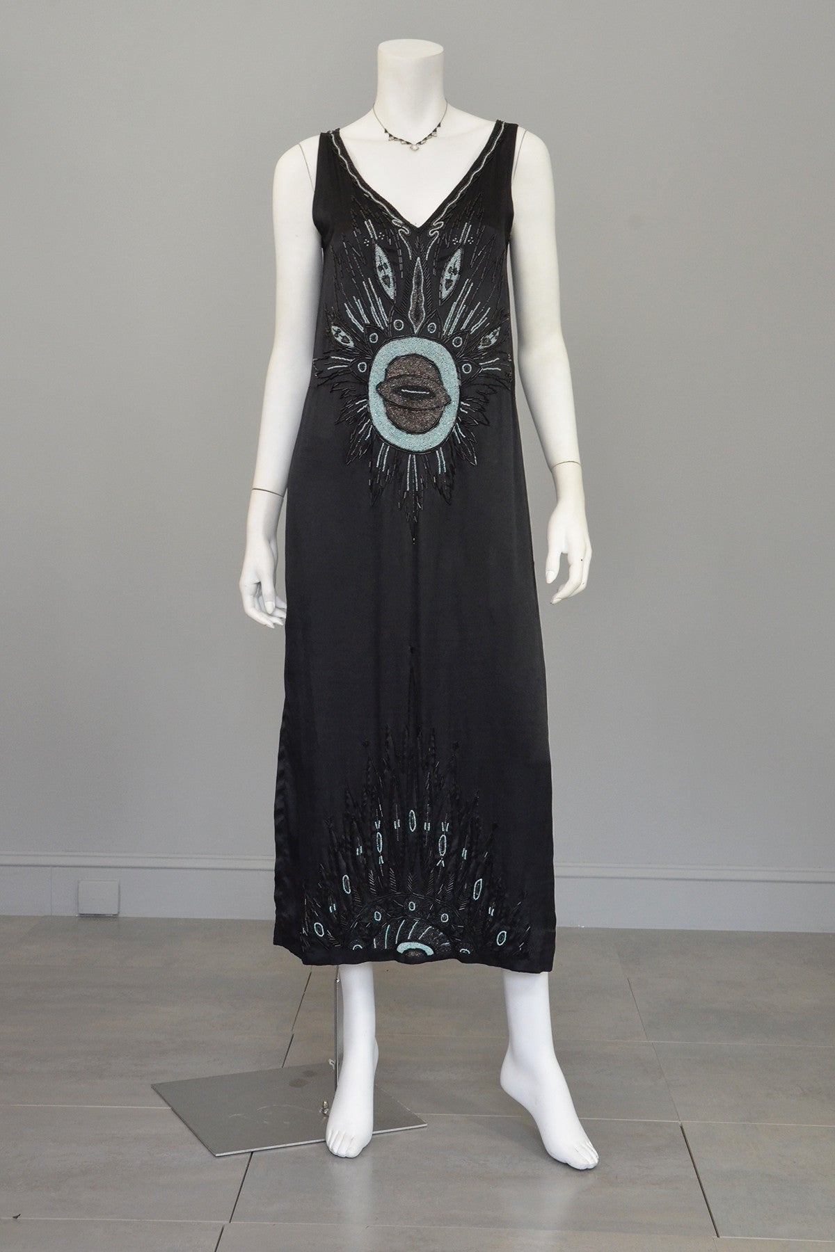 satin 20s dress Small 1920s Dress Liquid Satin Dress Vintage Art Deco Black Silk Satin 20s Day