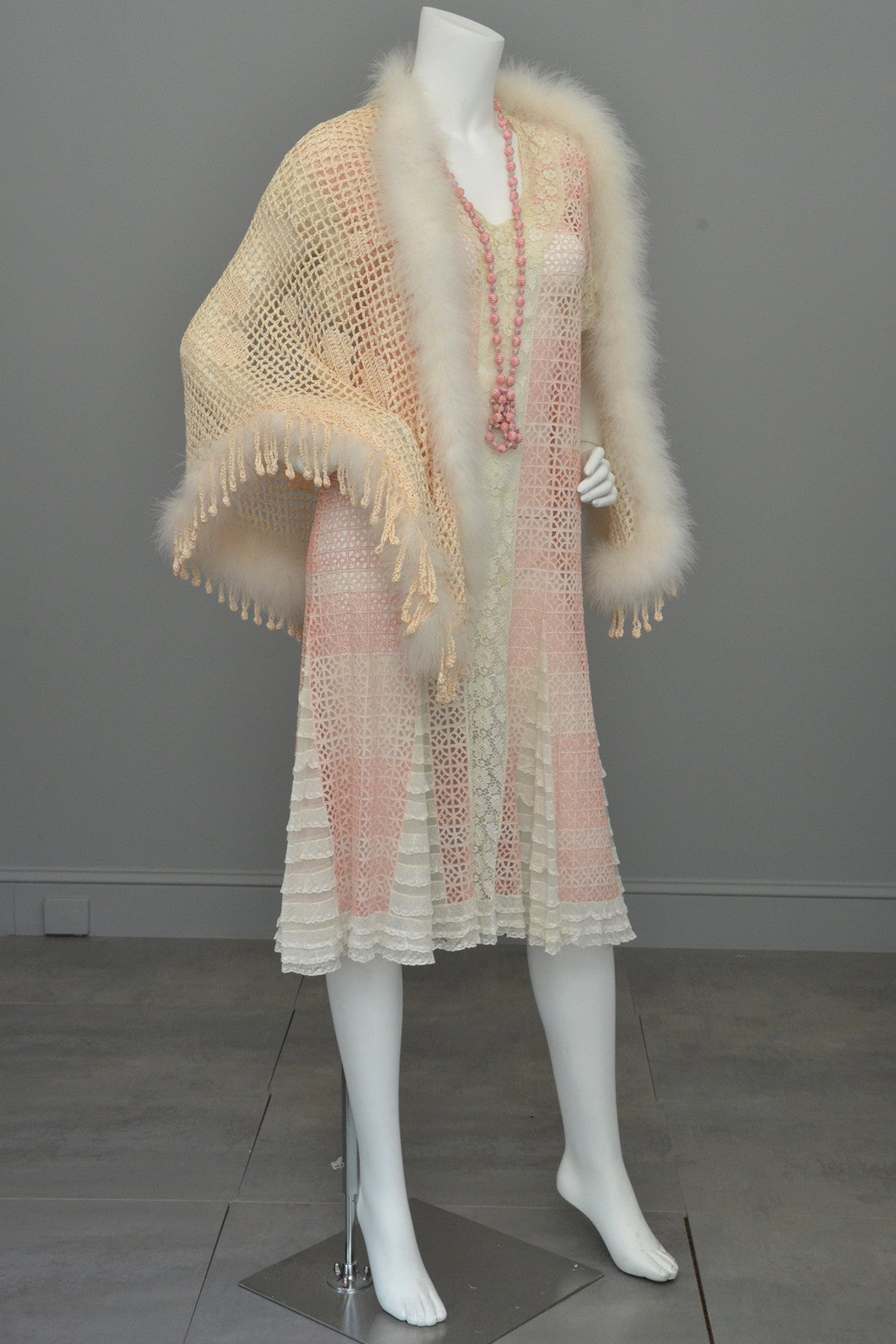 crochet flapper dress Crochet Flapper Dress Small / Cream