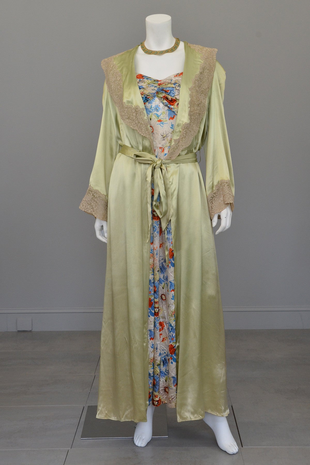lace silk dressing gown Black Bridal Robes