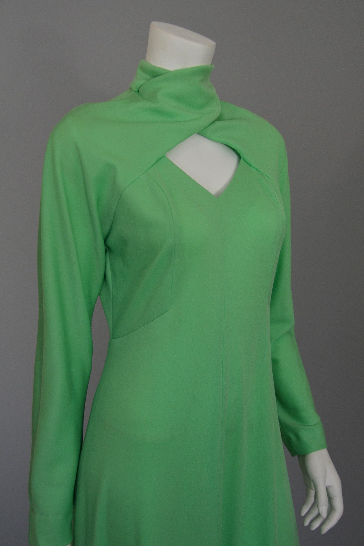 1970s Mint Green 'Katy Perry' Cutout Knit Maxi Dress Disco Era Keyhole | VintageVirtuosa 1970s Mint Green 'Katy Perry' Cutout Knit Maxi Dress Disco Era Keyhole | VintageVirtuosa