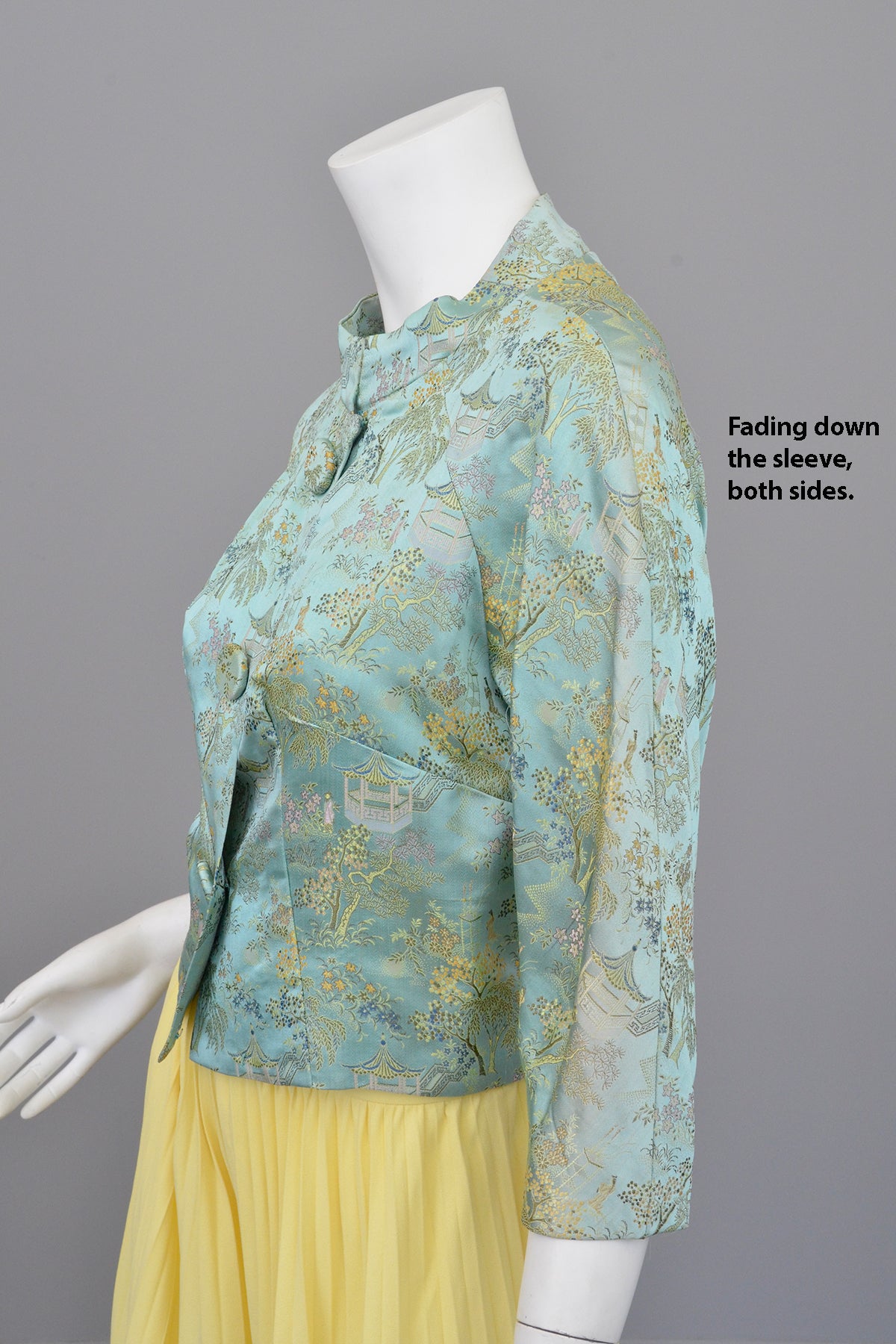 Vintage Cropped Minted Embroidered Shrug Jacket