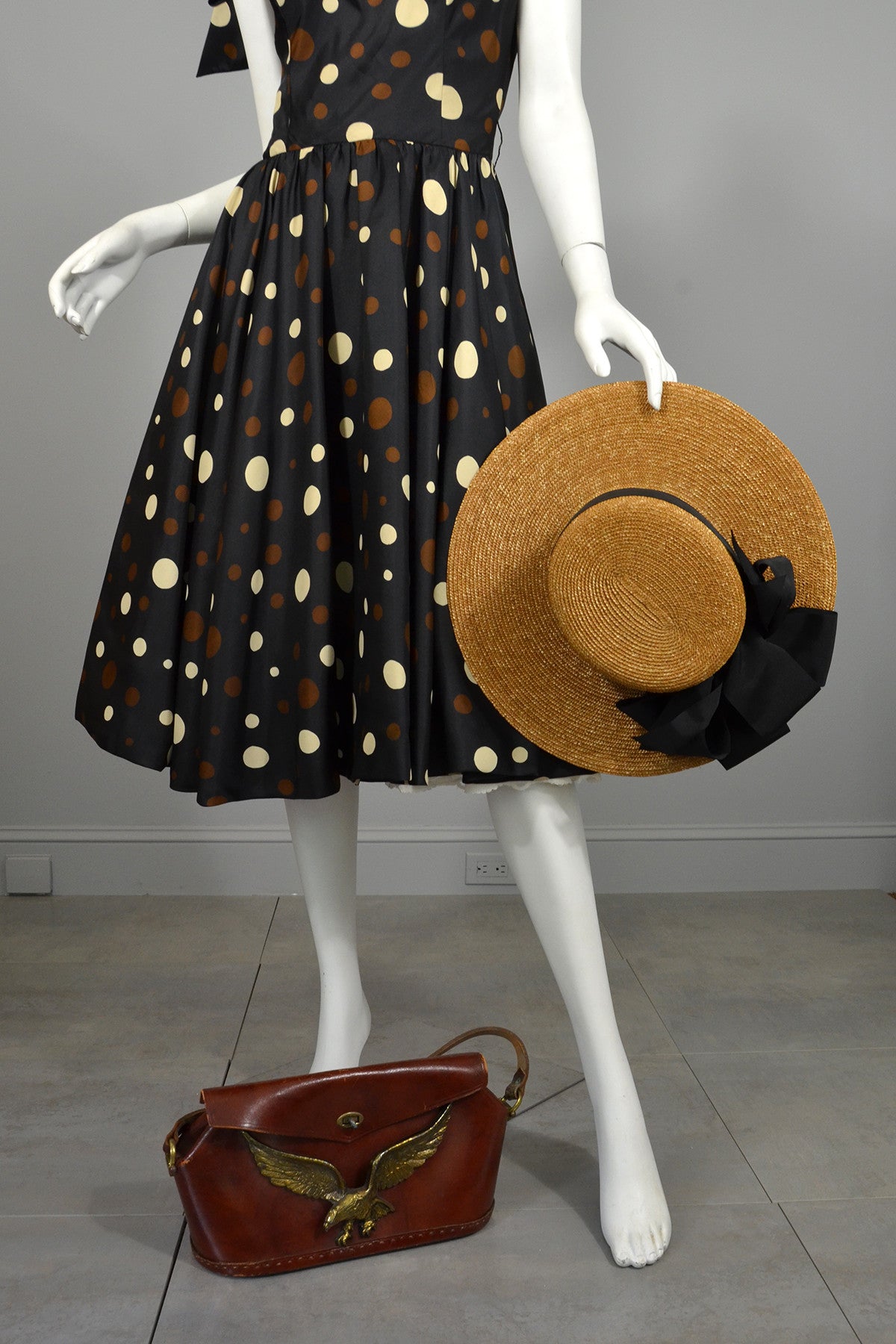 Coming! Vintage 1960s Polka Dot Kitten Bow Fit and Flare Dress | VintageVirtuosa Coming! Vintage 1960s Polka Dot Kitten Bow Fit and Flare Dress | VintageVirtuosa