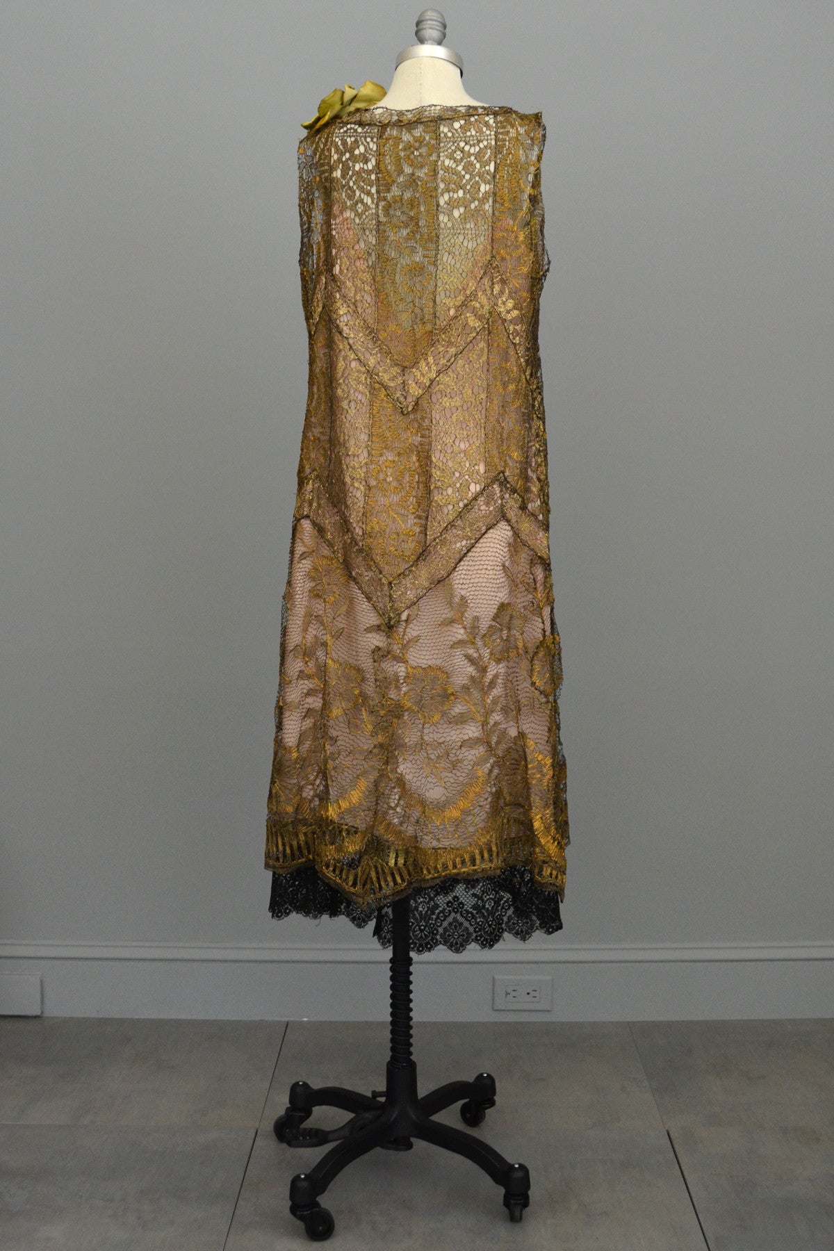 Layaway 1920s Spun Gold Lace Vintage Flapper Dress