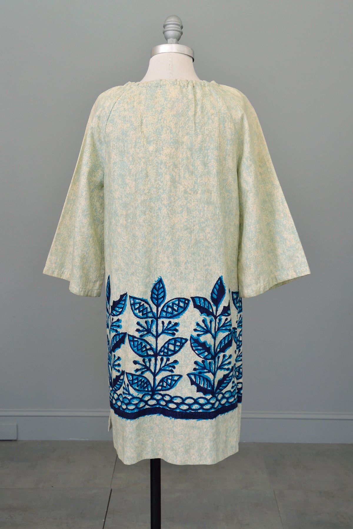 Aqua Blue Tiki Print Beach Dress Tunic by Kauai Casuals