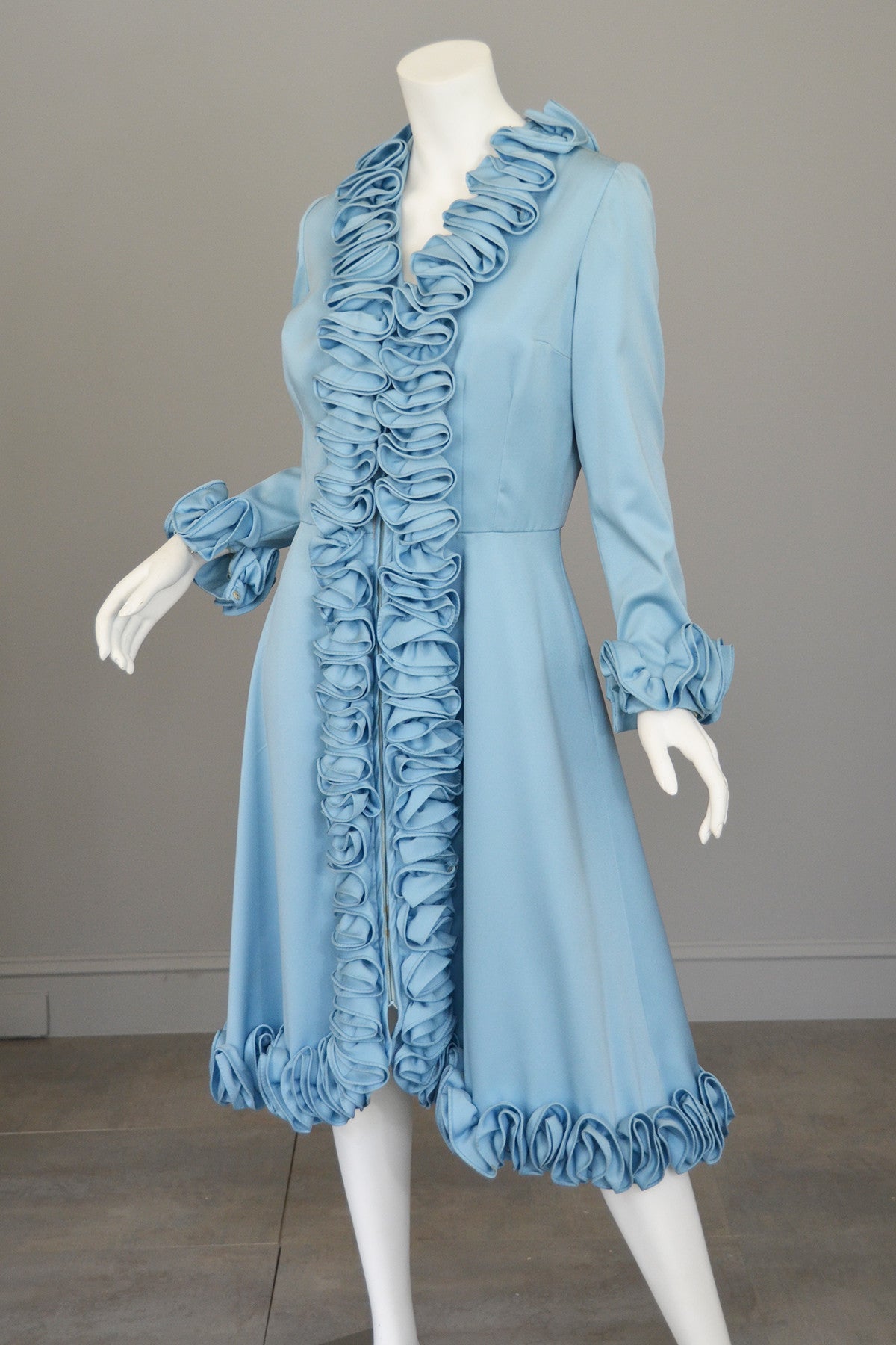 60s blue dress 1960s Style Dress with Collar in Blue