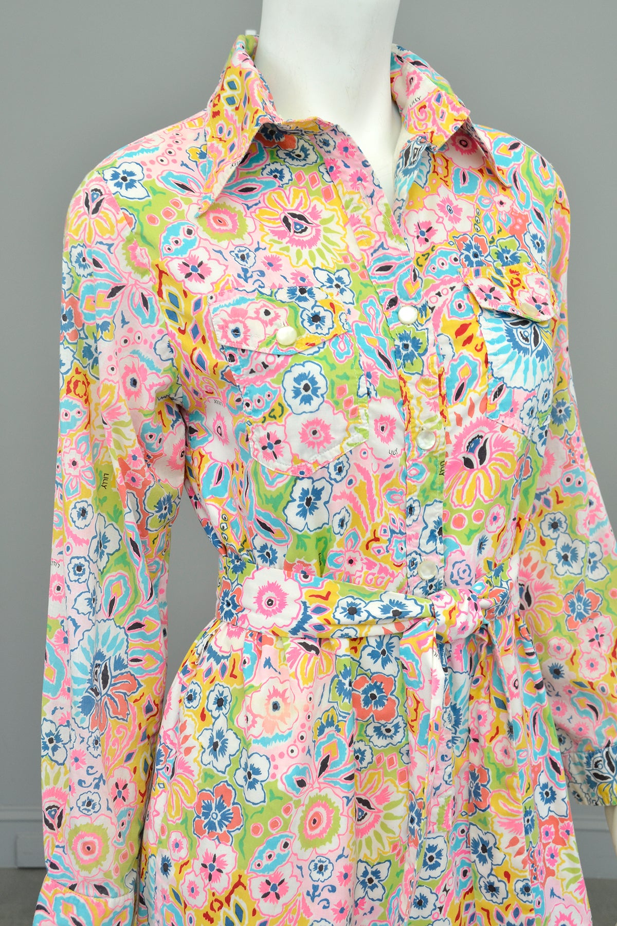 1960s Vintage Lilly Pulitzer Floral Print Button Down Dress | The Lilly Dress