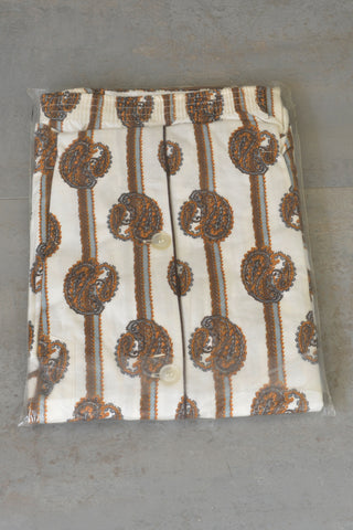 Vintage Cotton Flannel Paisley Print Unworn Pajamas - Unisex - Size Large/XL