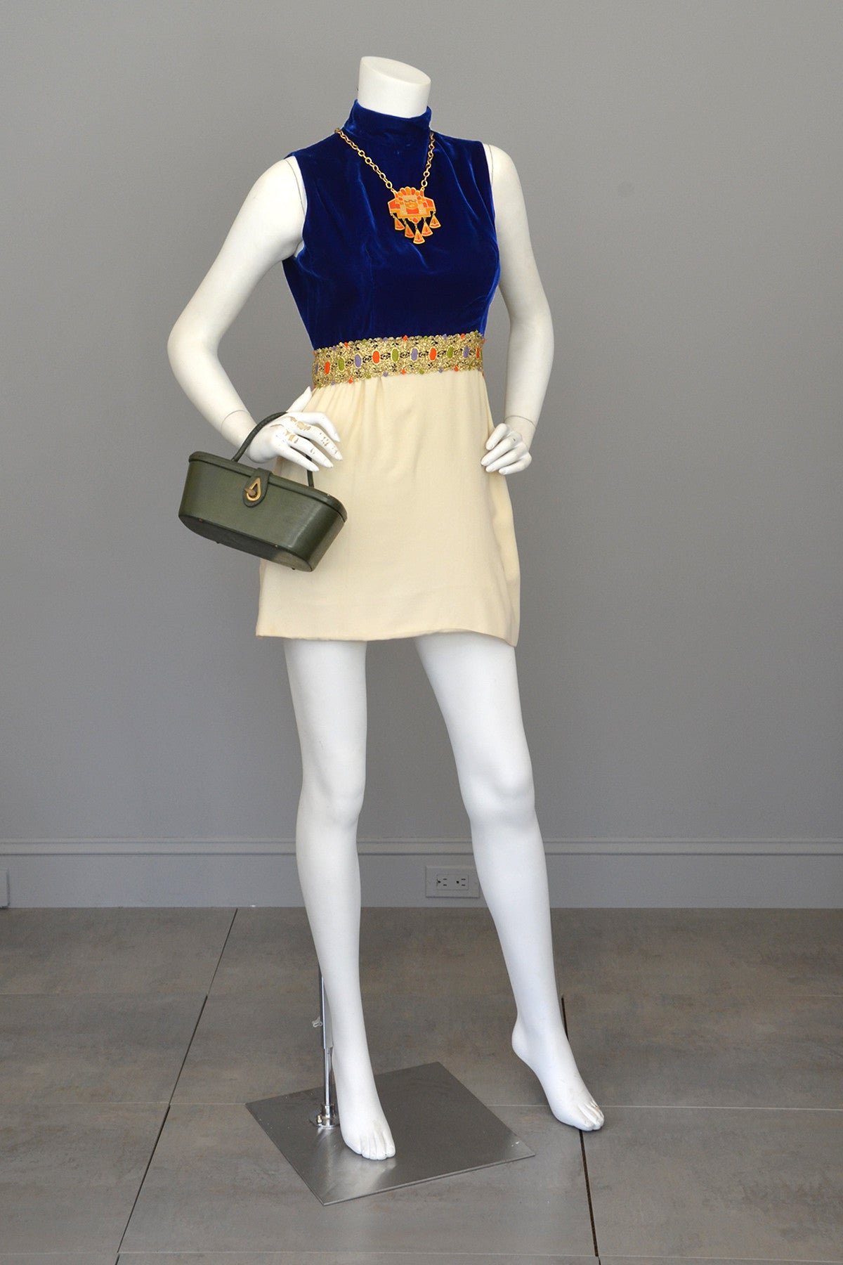 Vintage 60s Mod Micro Mini Tunic GoGo Dress with Matching Pants
