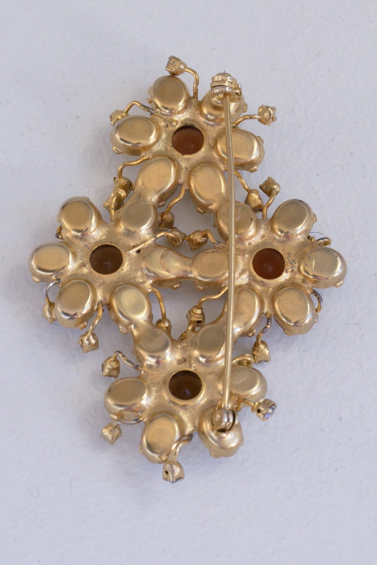 Yellow Crystal Cognac Jelly Belly Brooch