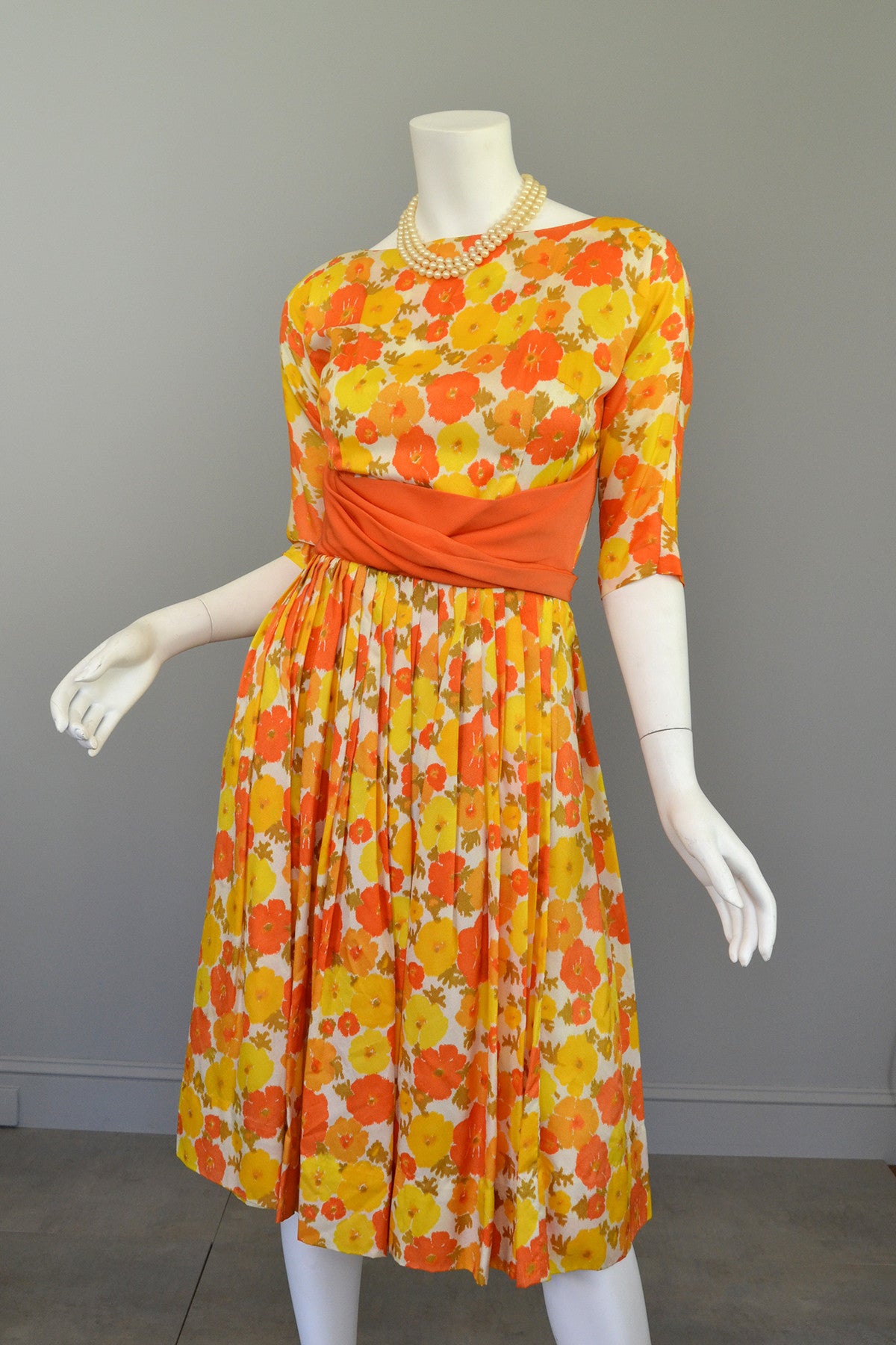 orange dress with yellow flowers Orange Wonderful Bouquet Maxi Dress FARM Rio